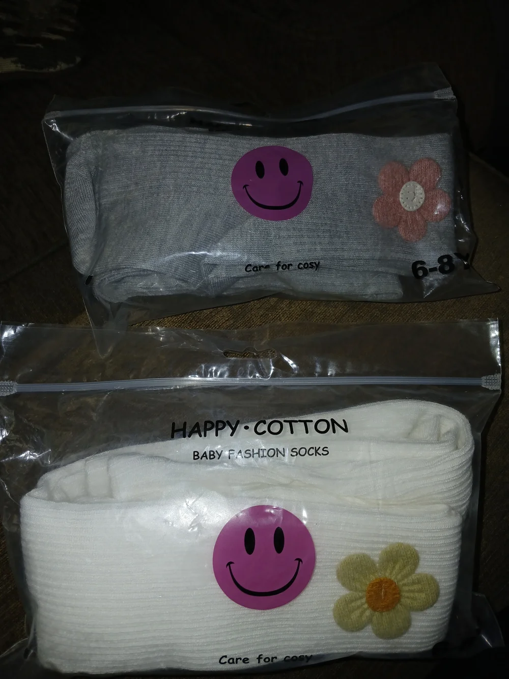 Happy Cotton Girls Tights With Flower Applique
